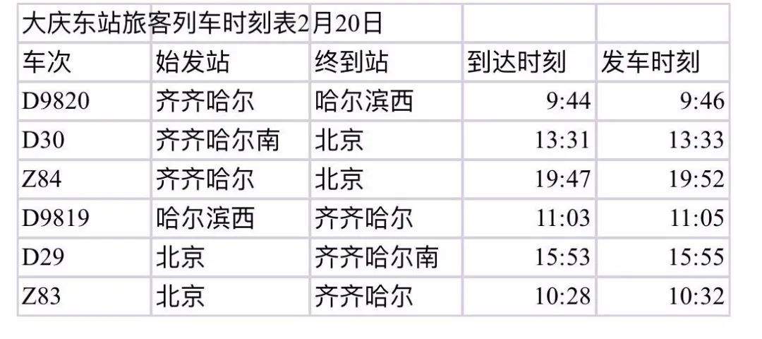 大慶東站最新時(shí)刻表全面解析